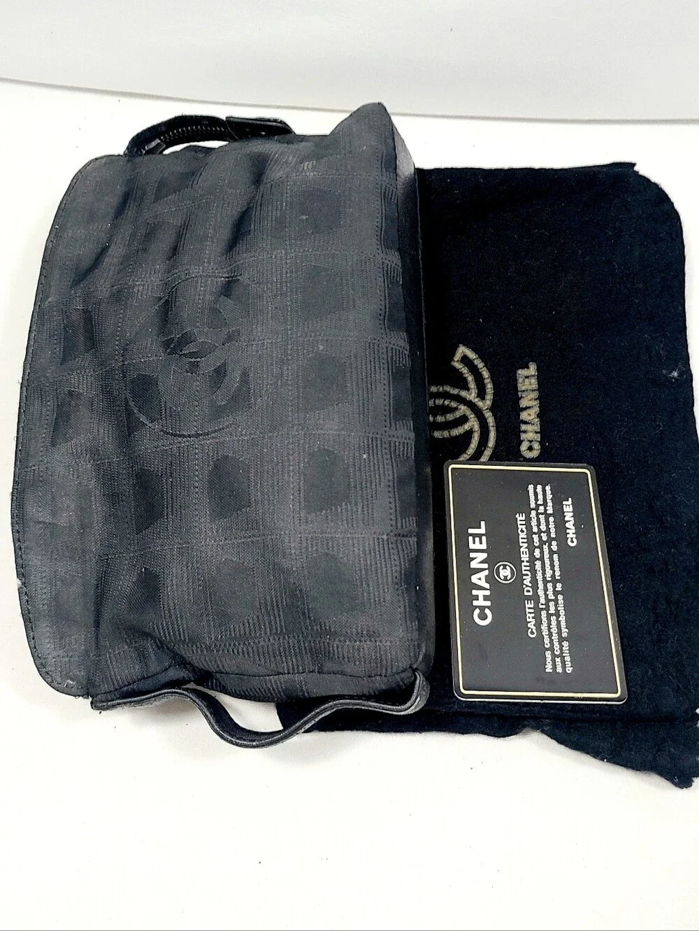 Chanel Canvas Leather Clutch Bag